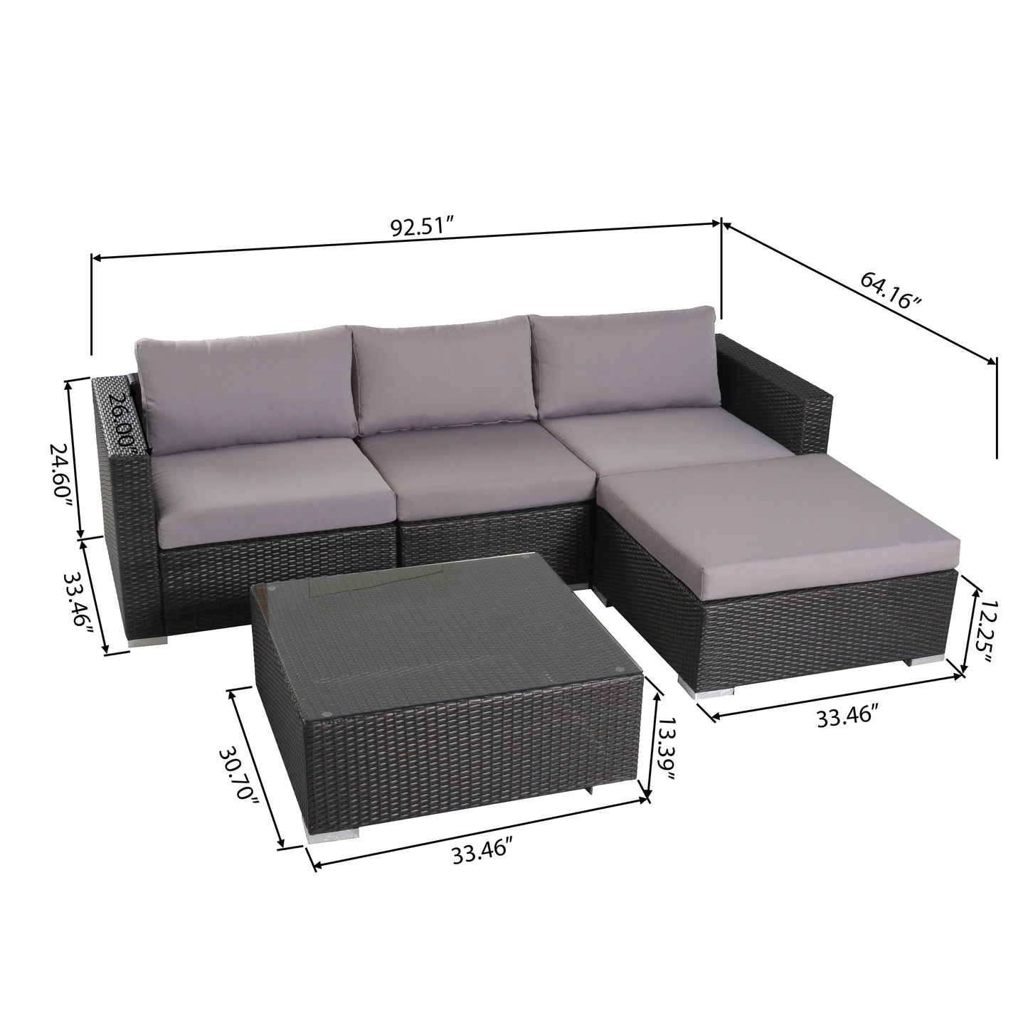 Santa Rosa Outdoor 5-piece Wicker Seating Sectional Set with Cushions by Christopher Knight Home