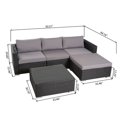 Santa Rosa Outdoor 5-piece Wicker Seating Sectional Set with Cushions by Christopher Knight Home
