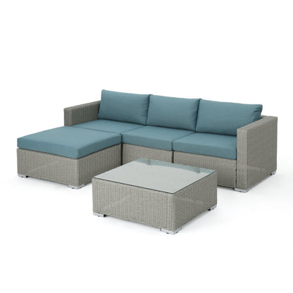 Santa Rosa Outdoor 5-piece Wicker Seating Sectional Set with Cushions by Christopher Knight Home
