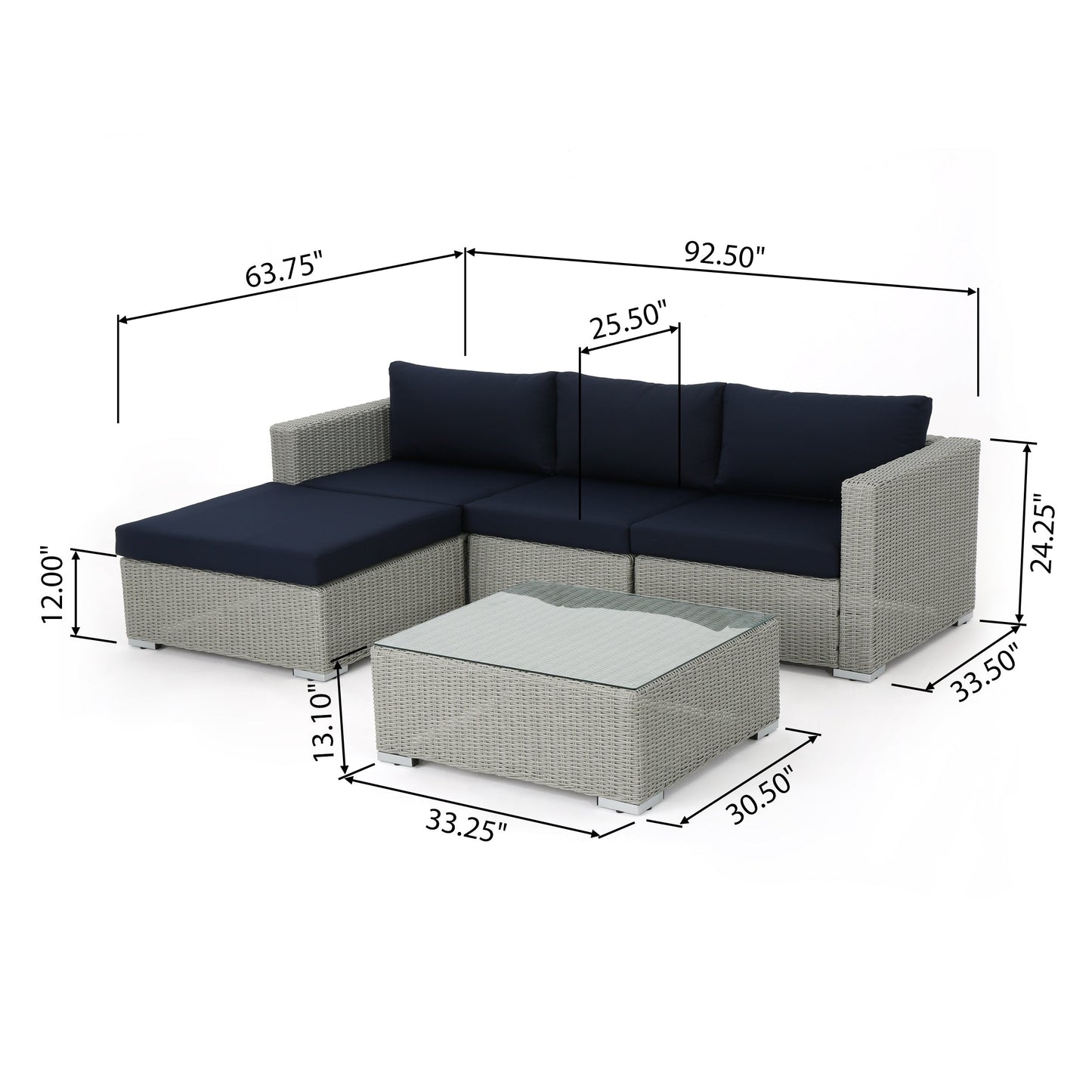 Santa Rosa Outdoor 5-piece Wicker Seating Sectional Set with Cushions by Christopher Knight Home