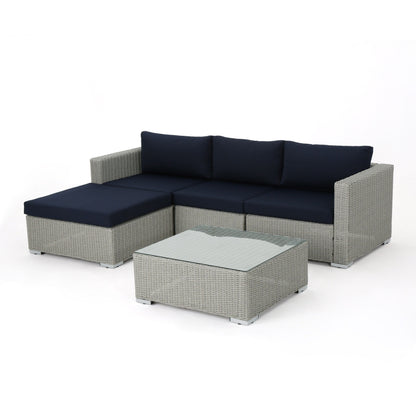 Santa Rosa Outdoor 5-piece Wicker Seating Sectional Set with Cushions by Christopher Knight Home