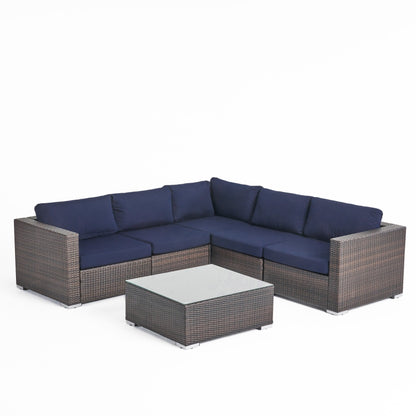 Santa Rosa Outdoor 6-piece Wicker Seating Sectional Set with Cushions by Christopher Knight Home