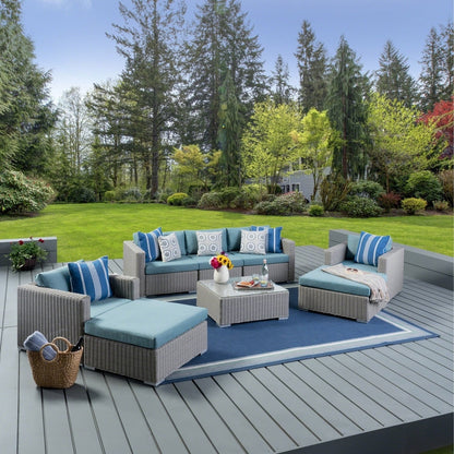 Santa Rosa Outdoor 8-piece Wicker Sectional Sofa Set with Cushions by Christopher Knight Home