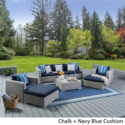 Santa Rosa Outdoor 8-piece Wicker Sectional Sofa Set with Cushions by Christopher Knight Home