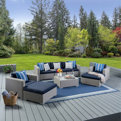 Santa Rosa Outdoor 8-piece Wicker Sectional Sofa Set with Cushions by Christopher Knight Home