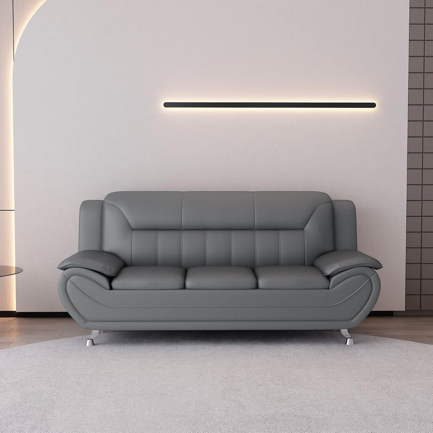 Sanuel 79.2 Faux Leather Pillow Top Arm Sofa