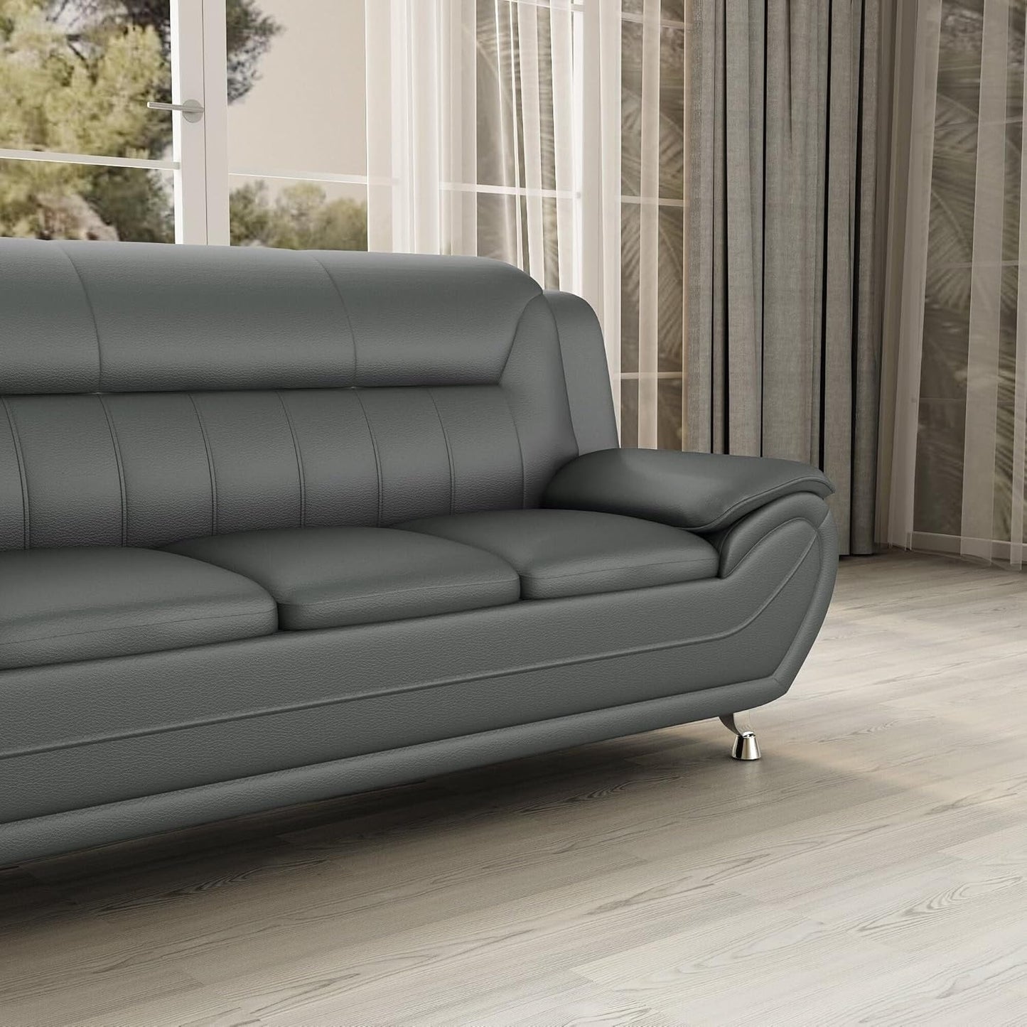 Sanuel 79.2 Faux Leather Pillow Top Arm Sofa
