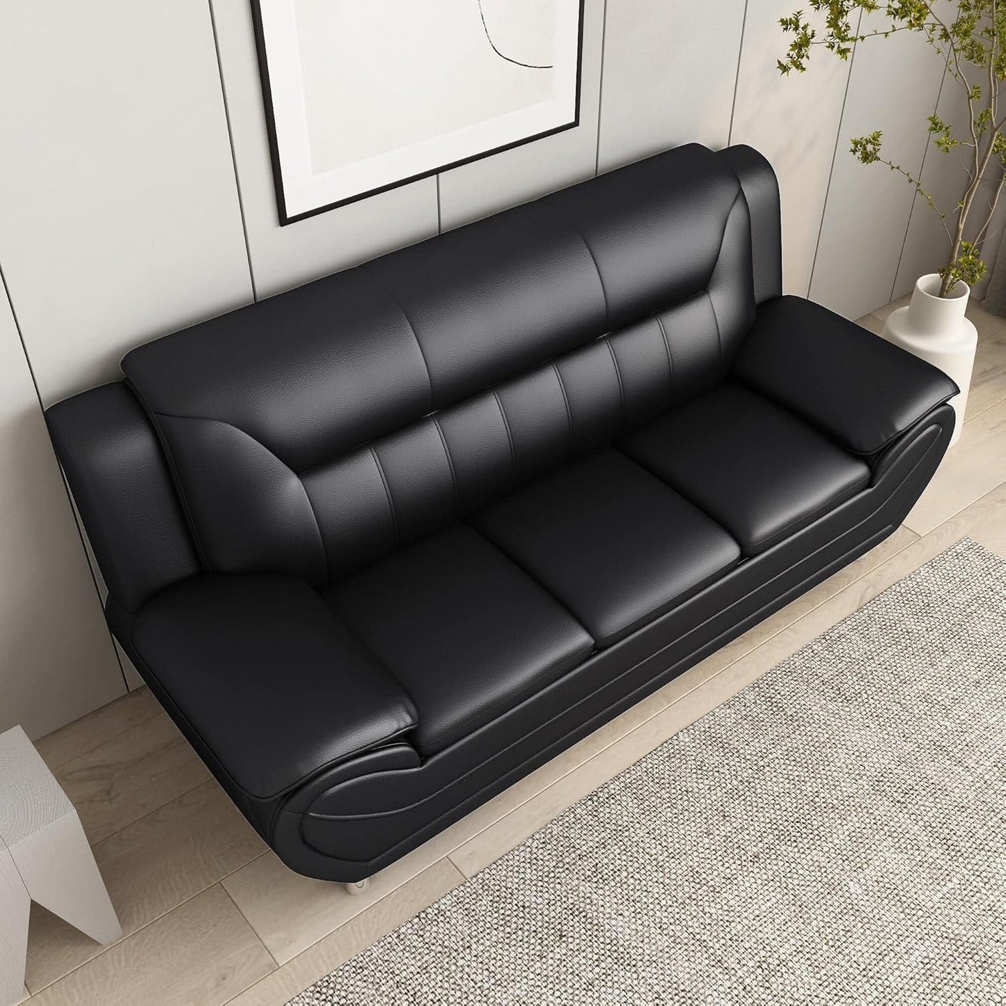 Sanuel 79.2 Faux Leather Pillow Top Arm Sofa