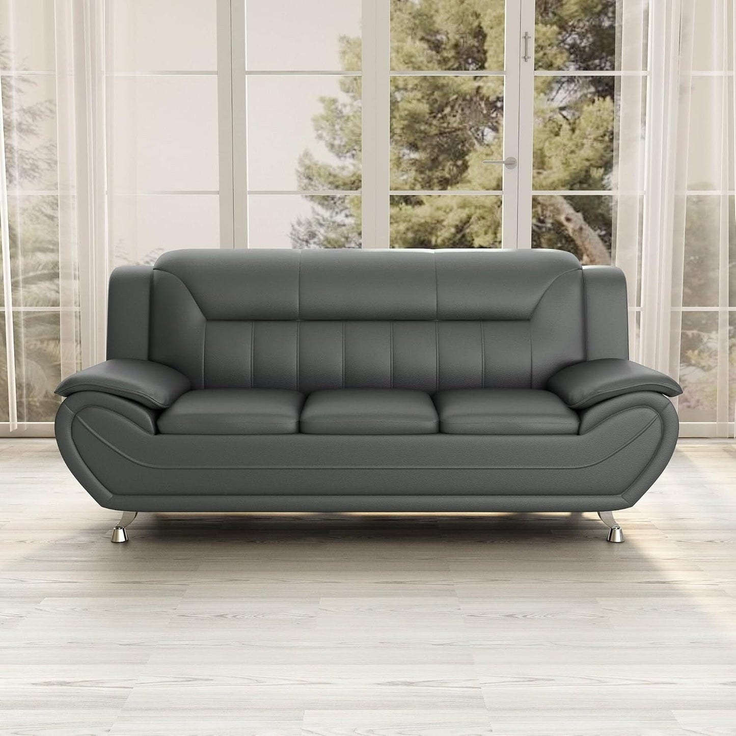 Sanuel 79.2 Faux Leather Pillow Top Arm Sofa