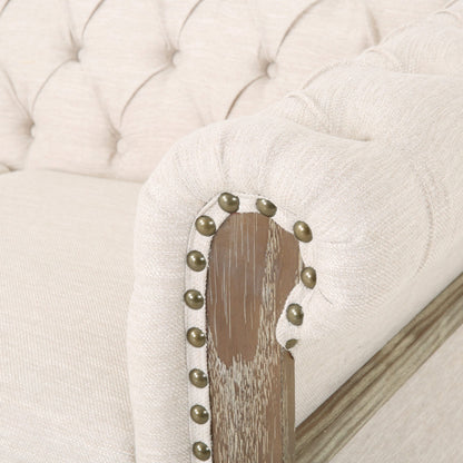 Saragus Chesterfield Sofa with Nailhead Trim by Christopher Knight Home - 85.50 L x 33.25 W x 28.50 H