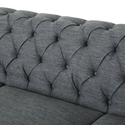Saragus Chesterfield Sofa with Nailhead Trim by Christopher Knight Home - 85.50 L x 33.25 W x 28.50 H