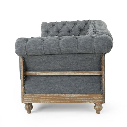 Saragus Chesterfield Sofa with Nailhead Trim by Christopher Knight Home - 85.50 L x 33.25 W x 28.50 H