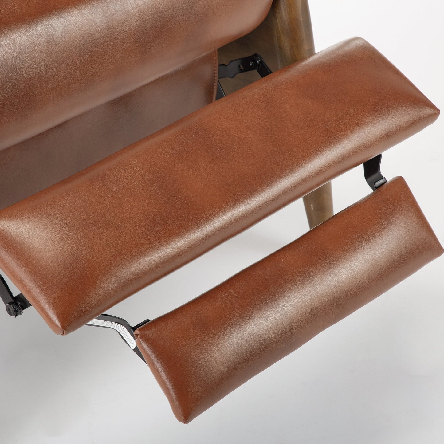 Sarasota Wood Arm Push Back Recliner - Caramel