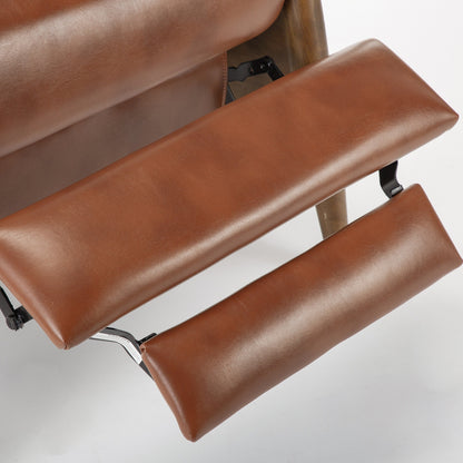 Sarasota Wood Arm Push Back Recliner - Caramel
