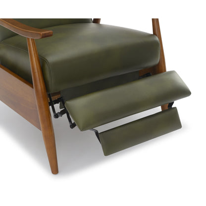 Sarasota Wood Arm Push Back Recliner - Fern Green