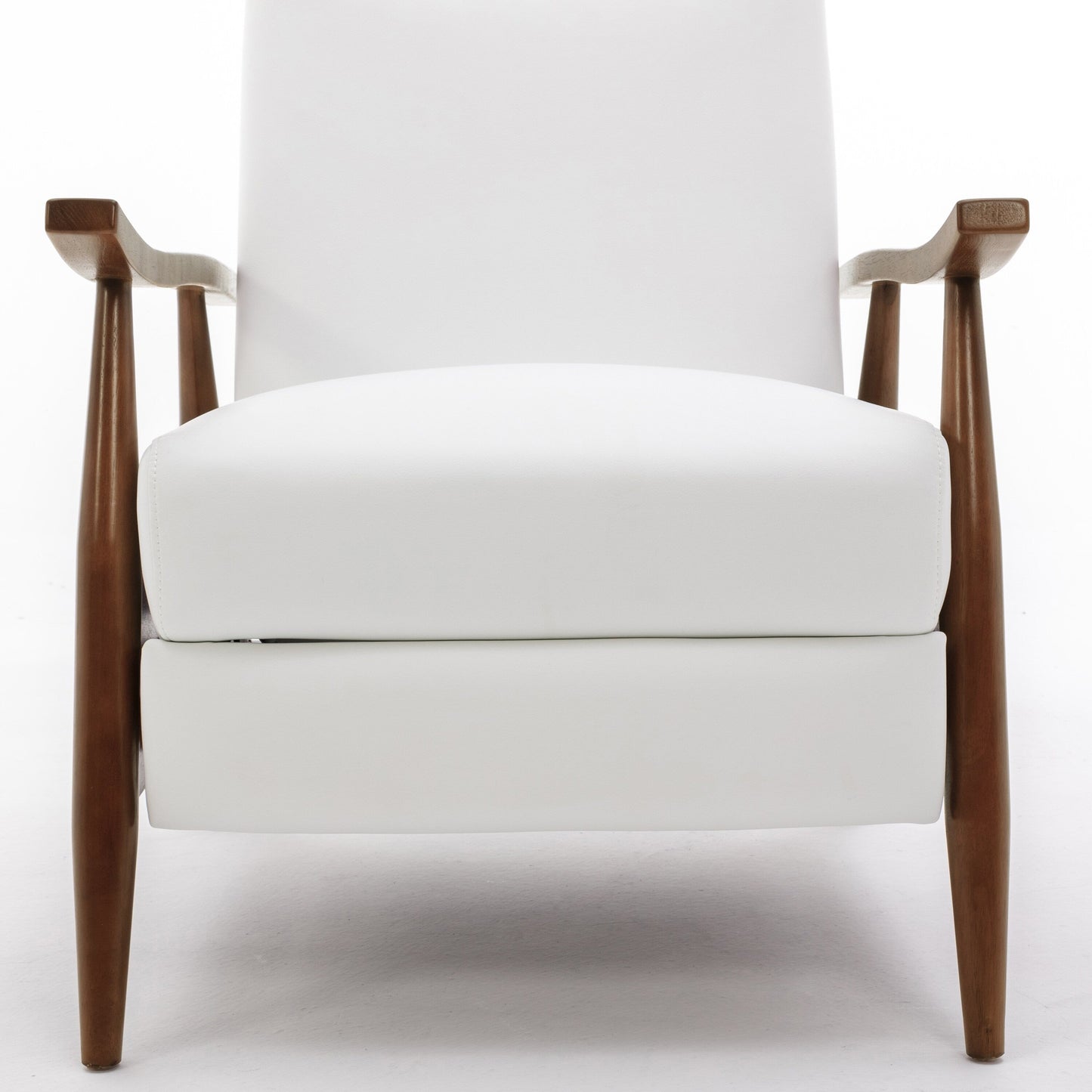 Sarasota Wood Arm Push Back Recliner - Milky