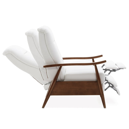 Sarasota Wood Arm Push Back Recliner - Milky