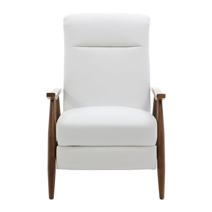 Sarasota Wood Arm Push Back Recliner - Milky