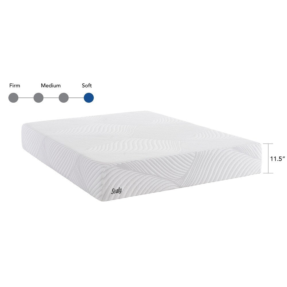 Sealy Conform Essentials 11.5-inch Plush Split California King-size Gel Memory Foam Ease Adjustable Mattress Set