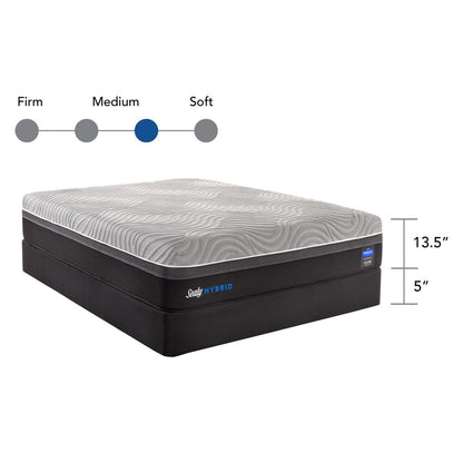 Sealy Hybrid Performance 13.5-inch Split California King-size Mattress Set