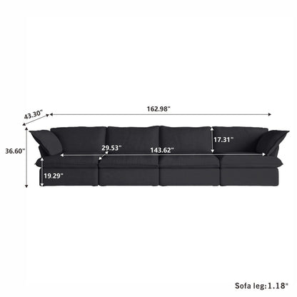 Sectional Couches for Living Room, Modular Sectional Sofa 4 Seat, Cushion Covers Removable