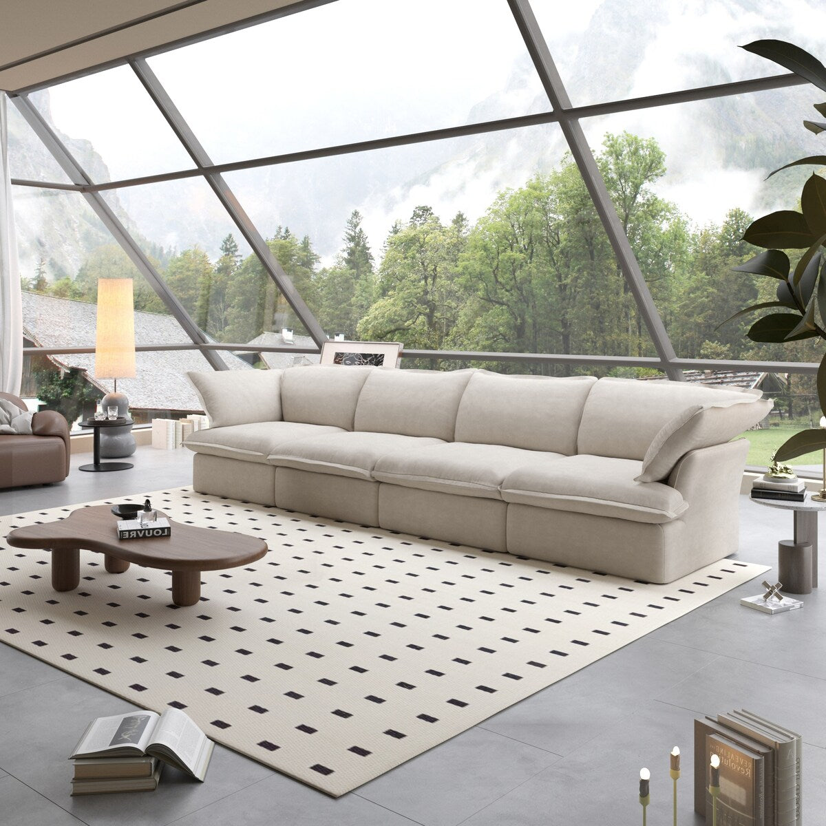 Sectional Couches for Living Room, Modular Sectional Sofa 4 Seat, Cushion Covers Removable