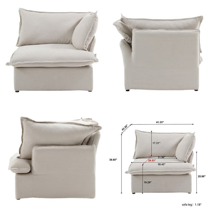 Sectional Couches for Living Room, Modular Sectional Sofa 4 Seat, Cushion Covers Removable