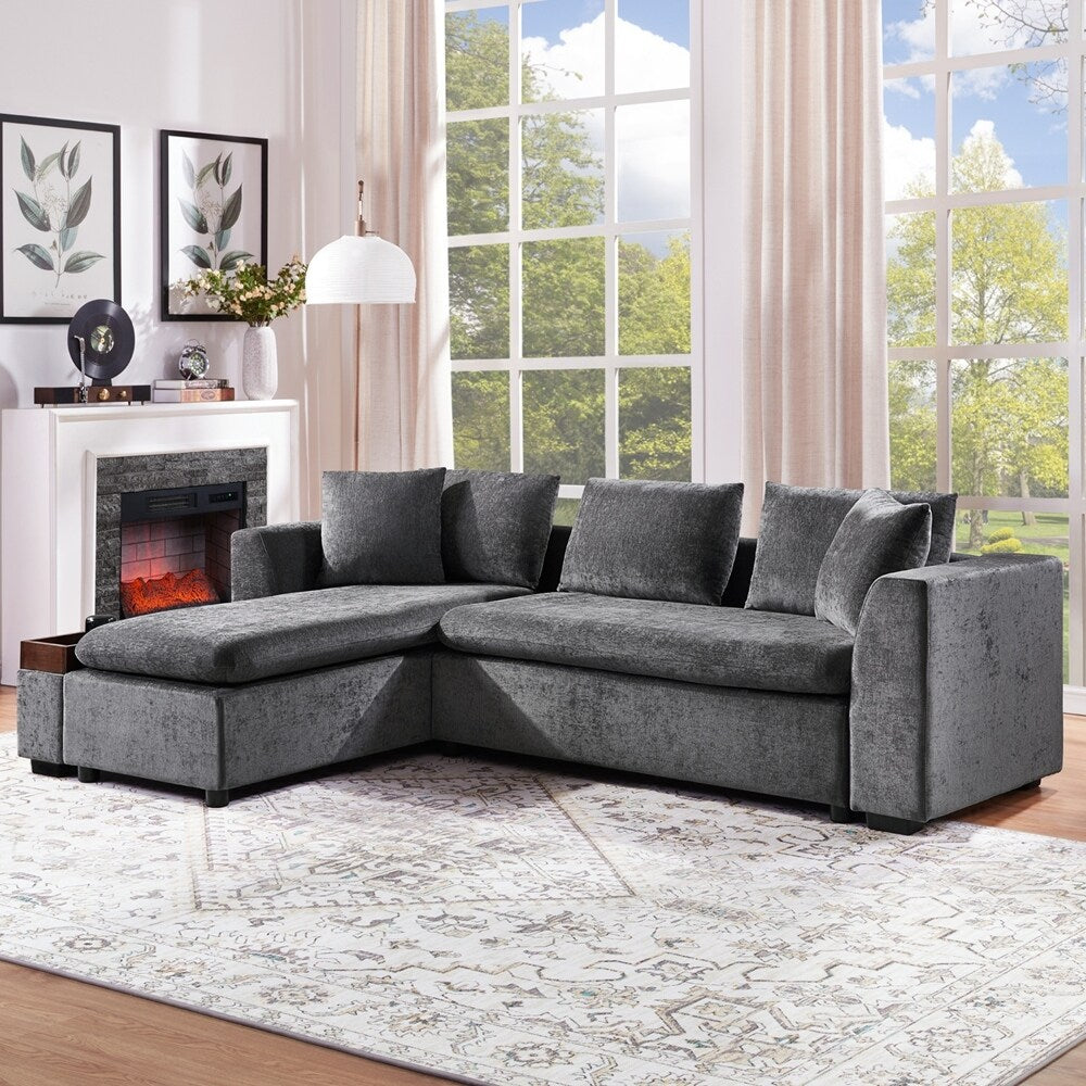 Sectional Sofa 93.7 Inch L-shaped Sofa Upholstered Sofa Couch
