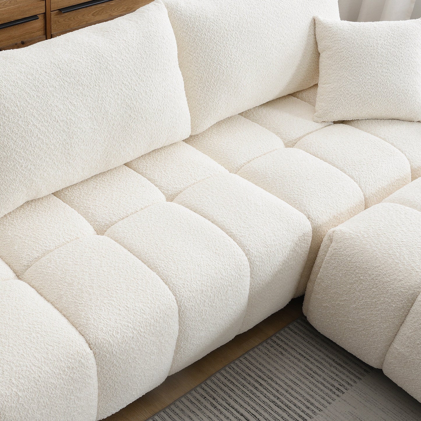 Sectional Sofa Movable Ottoman, High Density Foam, Free Combination