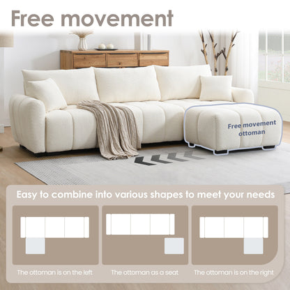 Sectional Sofa Movable Ottoman, High Density Foam, Free Combination