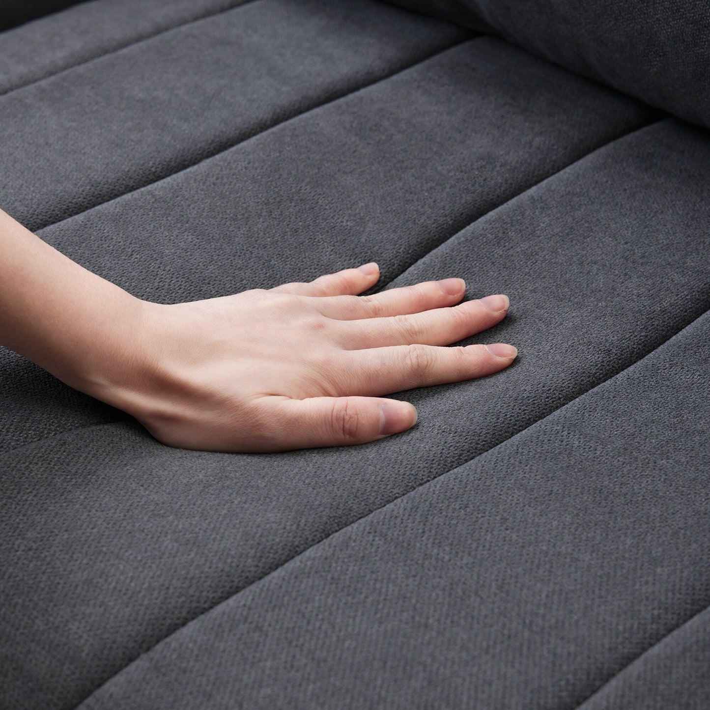 Sectional Sofa With Vertical Stripes,2 Pillows,5-Seat Couch With Convertible Ottoman,Various Combinations,L-Shap