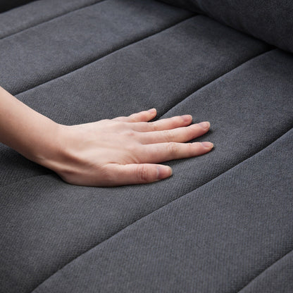 Sectional Sofa With Vertical Stripes,2 Pillows,5-Seat Couch With Convertible Ottoman,Various Combinations,L-Shap