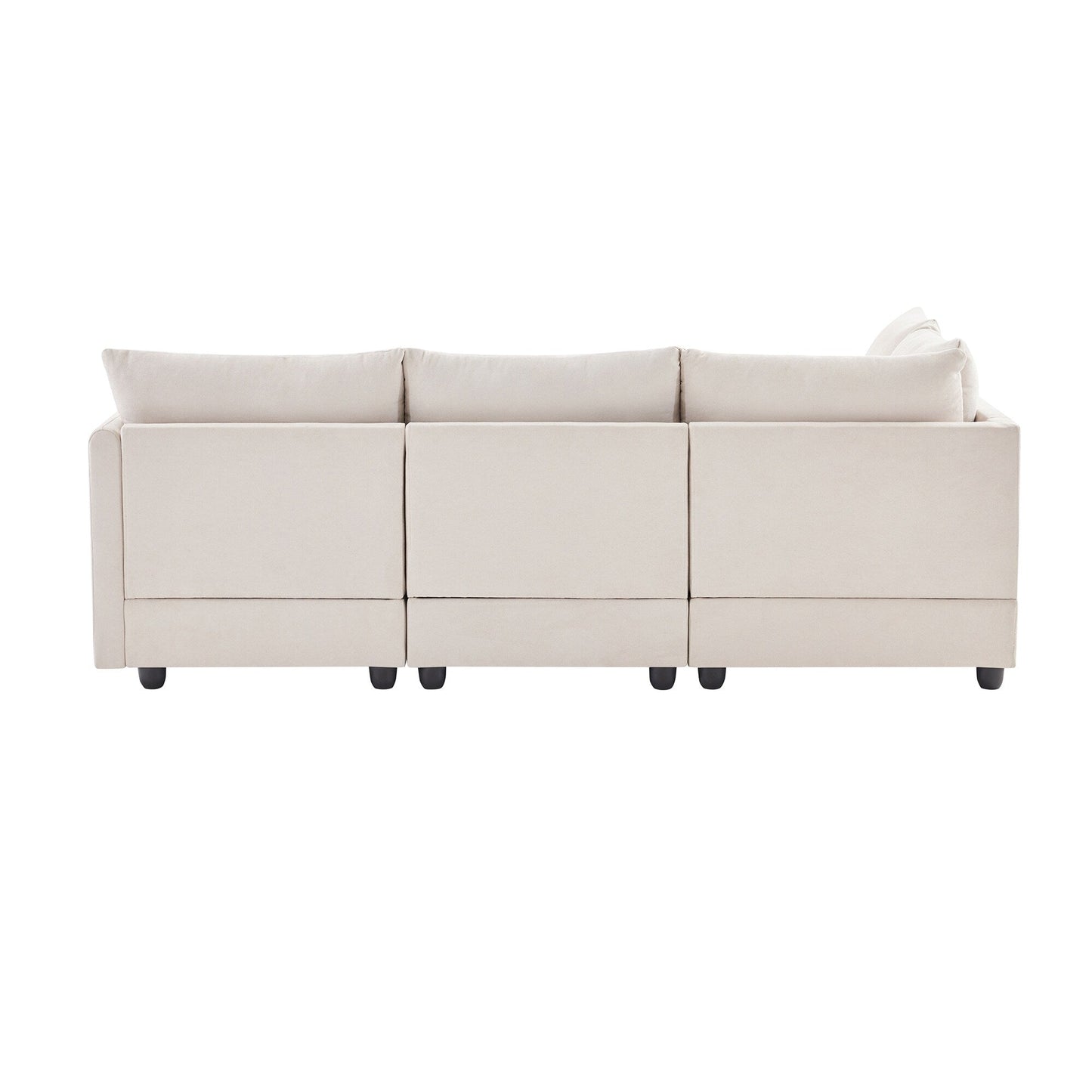 Sectional Sofa With Vertical Stripes,2 Pillows,5-Seat Couch With Convertible Ottoman,Various Combinations,L-Shap