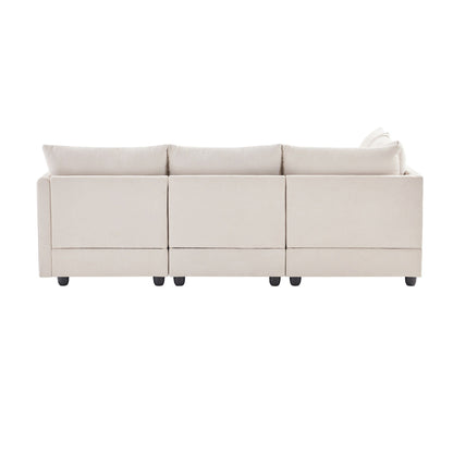 Sectional Sofa With Vertical Stripes,2 Pillows,5-Seat Couch With Convertible Ottoman,Various Combinations,L-Shap