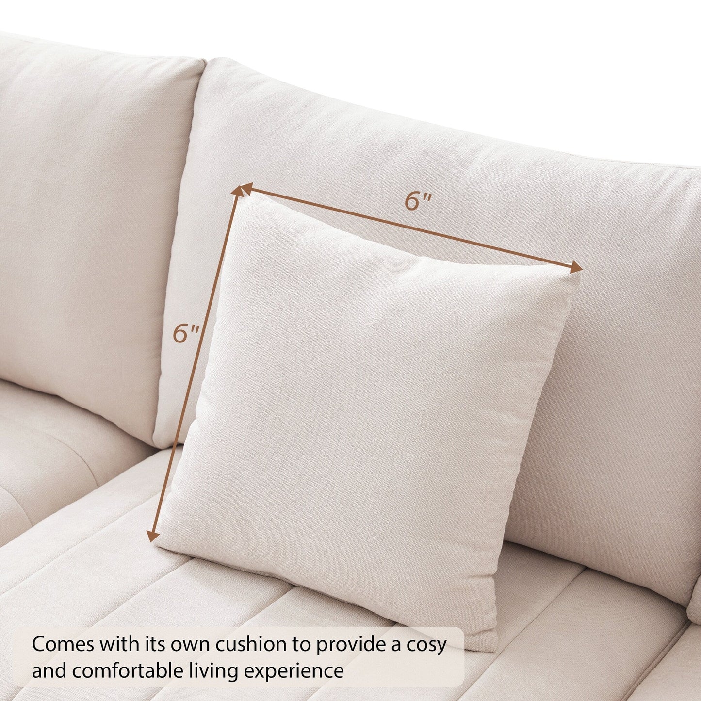 Sectional Sofa With Vertical Stripes,2 Pillows,5-Seat Couch With Convertible Ottoman,Various Combinations,L-Shap