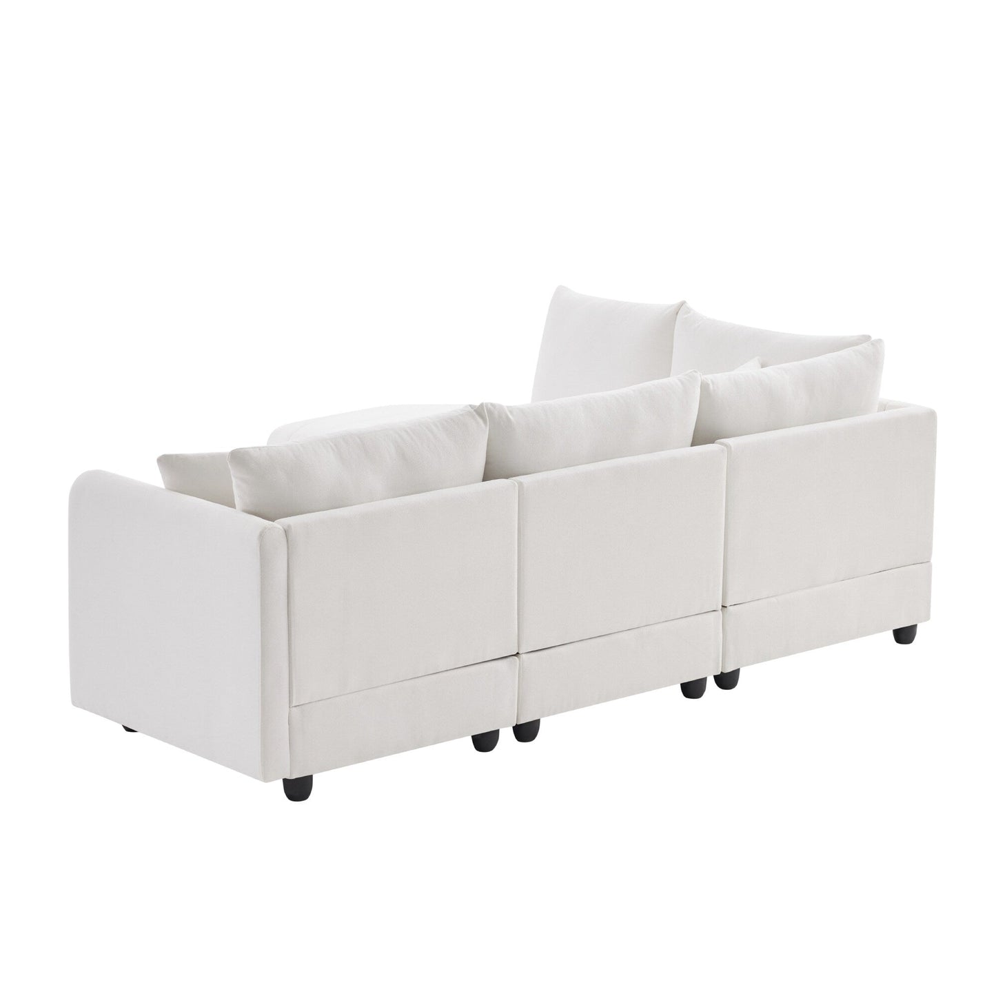 Sectional Sofa With Vertical Stripes,2 Pillows,5-Seat Couch With Convertible Ottoman,Various Combinations,L-Shap
