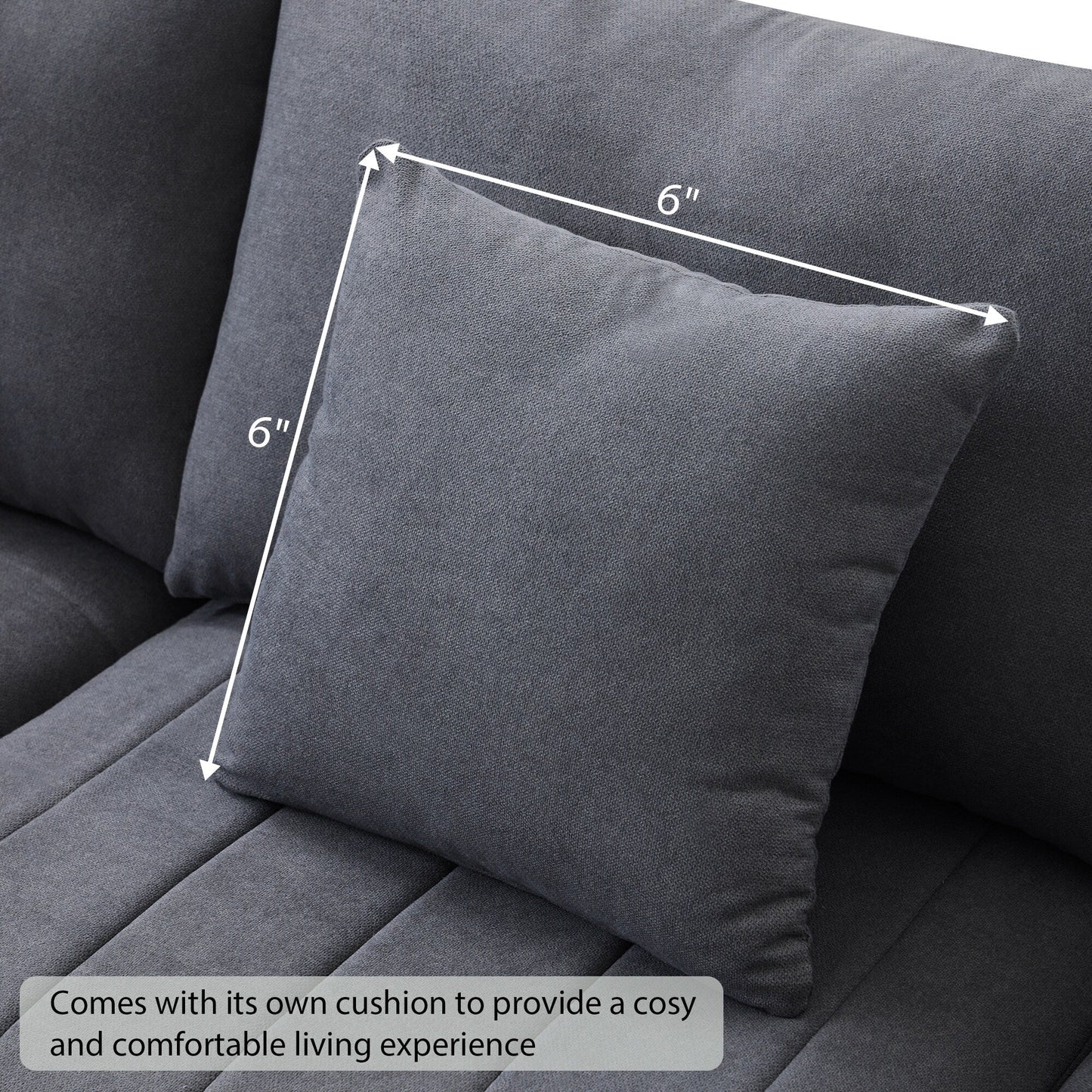 Sectional Sofa With Vertical Stripes,2 Pillows,5-Seat Couch With Convertible Ottoman,Various Combinations,L-Shap