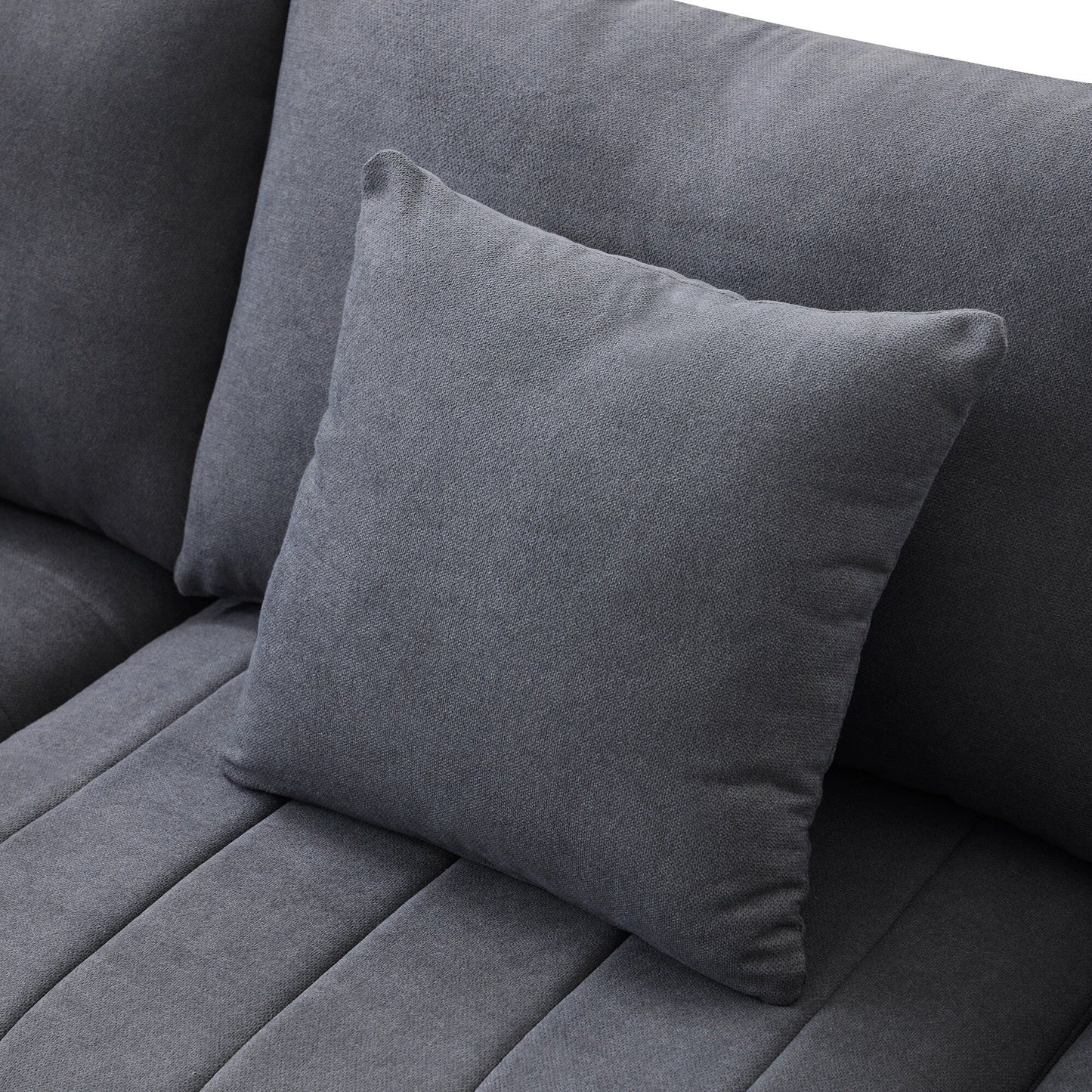 Sectional Sofa With Vertical Stripes,2 Pillows,5-Seat Couch With Convertible Ottoman,Various Combinations,L-Shap