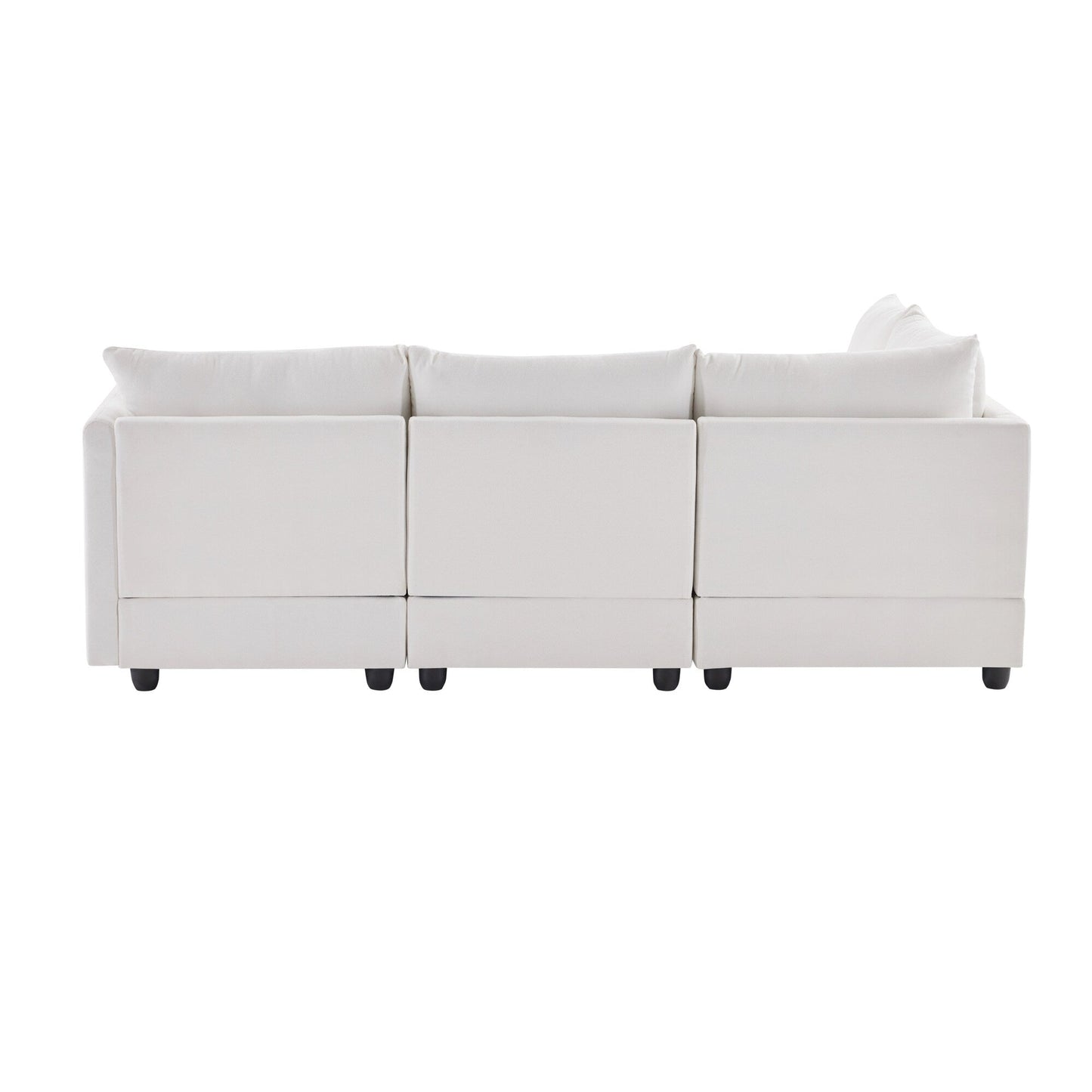 Sectional Sofa With Vertical Stripes,2 Pillows,5-Seat Couch With Convertible Ottoman,Various Combinations,L-Shap