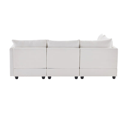 Sectional Sofa With Vertical Stripes,2 Pillows,5-Seat Couch With Convertible Ottoman,Various Combinations,L-Shap
