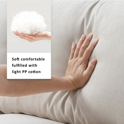 Sectional Sofa,L-Shaped Couch Set With 2 Free Pillows,4-Seat Polyester Fabric Couch Set With Convertible Ottoman