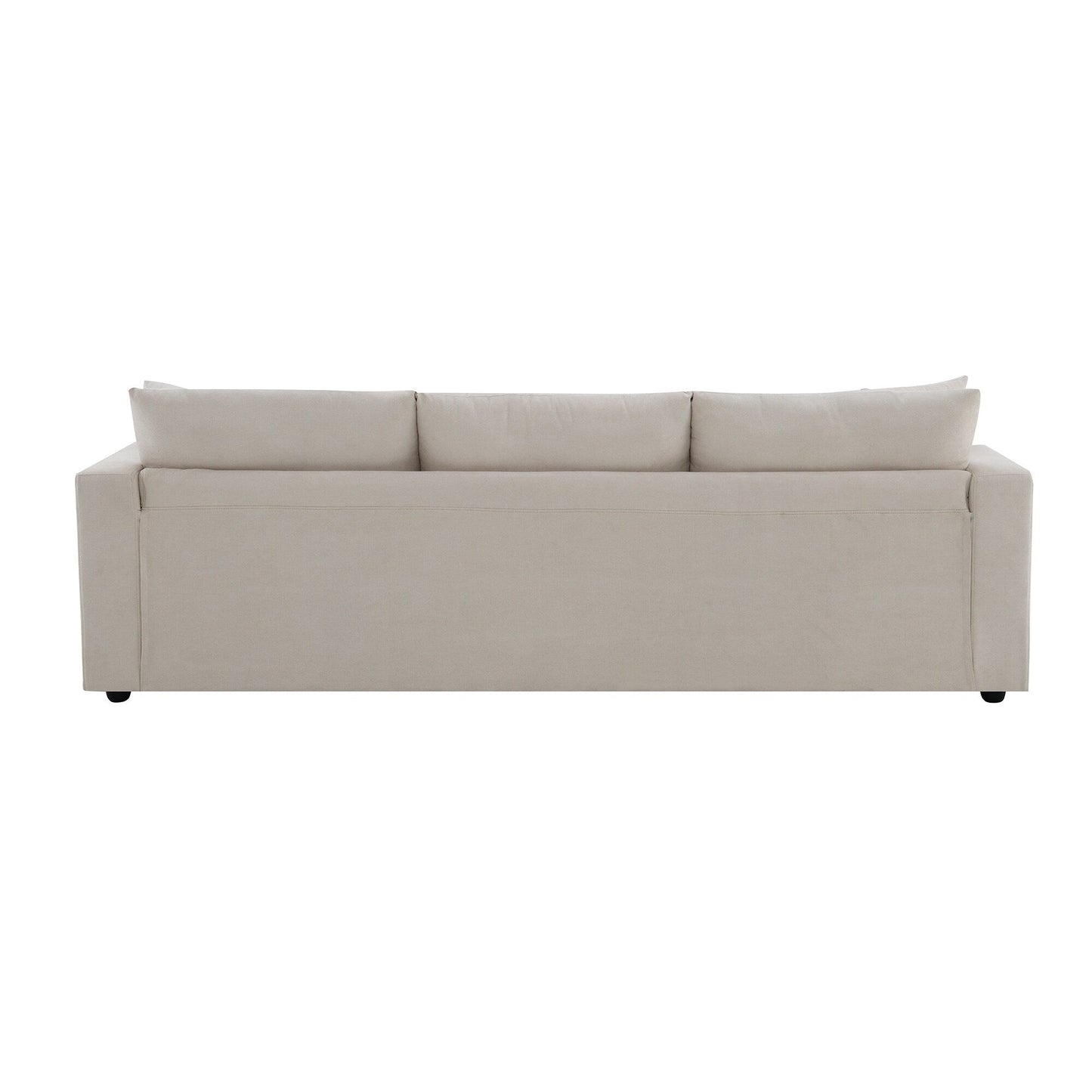 Sectional Sofa,L-Shaped Couch Set With 2 Free Pillows,4-Seat Polyester Fabric Couch Set With Convertible Ottoman