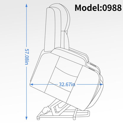 Senior-Friendly Power Lift Recliner with Massage & Heat, USB Charging, Cup Holders, and Adjustable Reclining Positions