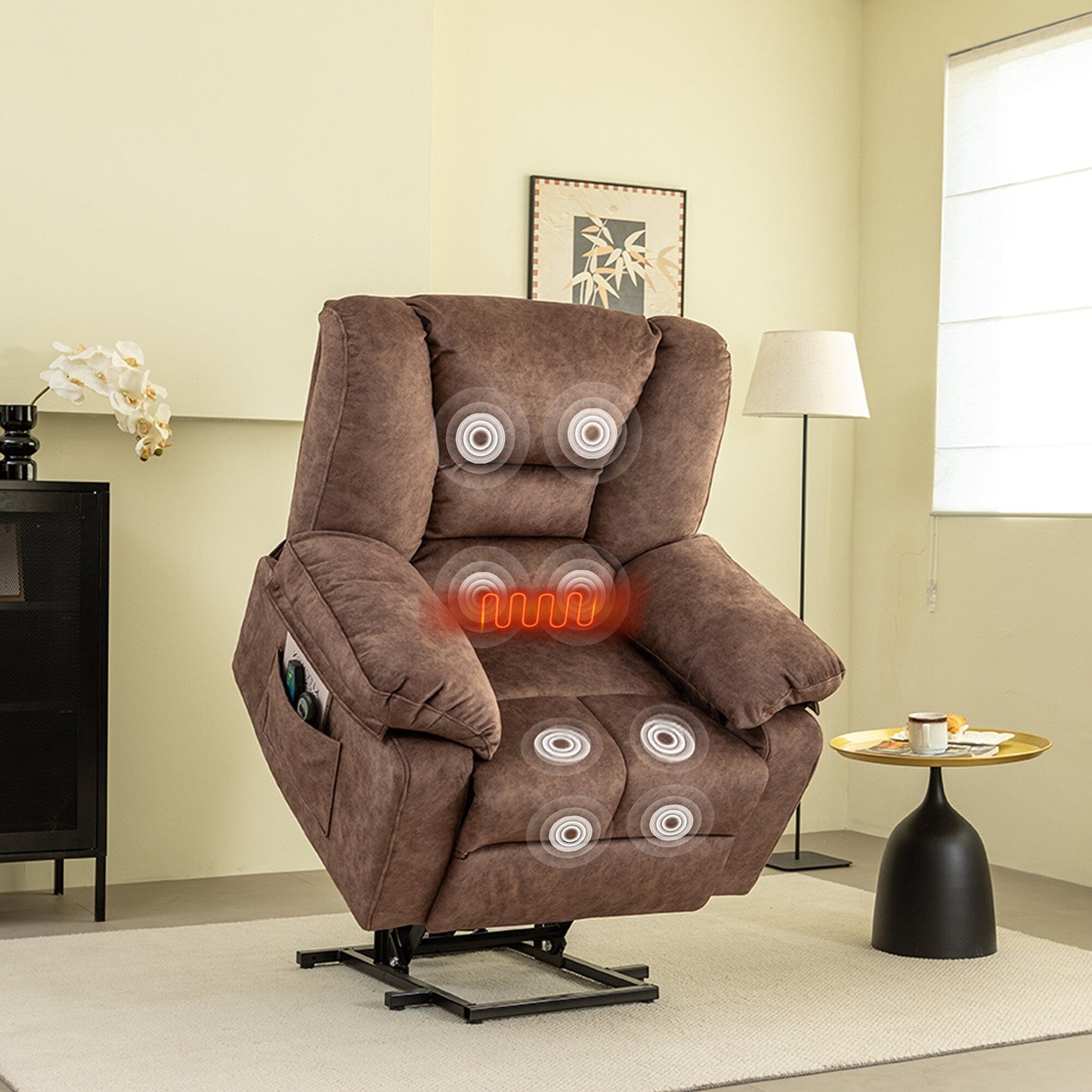 Senior-Friendly Power Lift Recliner with Multi-Mode Massage, Lumbar Heat, Adjustable Positions, and Quick Assembly
