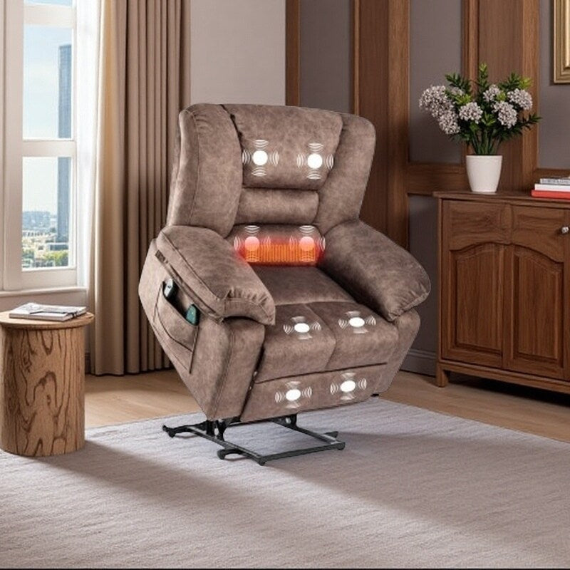 Senior-Friendly Power Lift Recliner with Multi-Mode Massage, Lumbar Heat, Adjustable Positions, and Quick Assembly