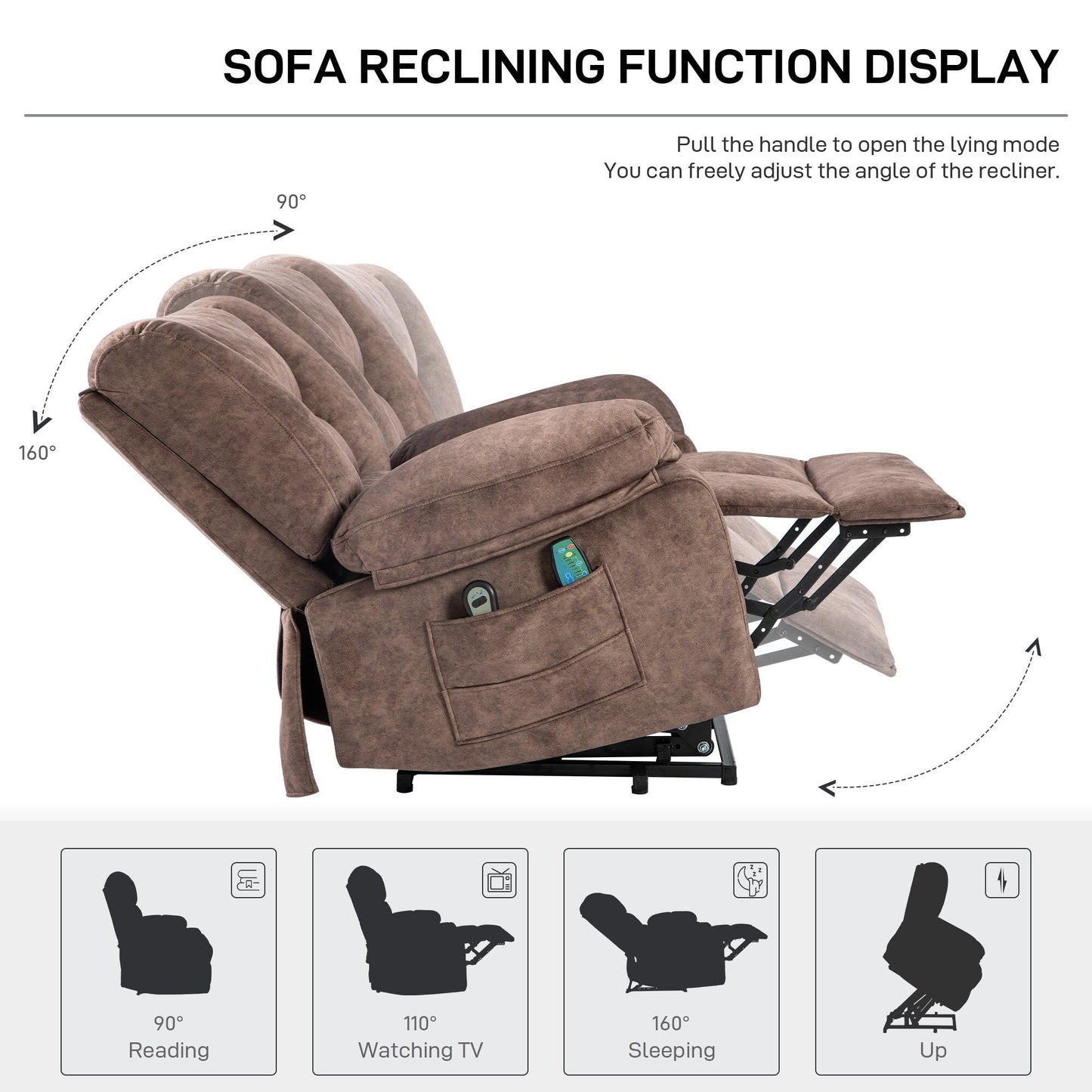 Senior-Friendly Power Lift Recliner with Multi-Mode Massage, Lumbar Heat, Adjustable Positions, and Quick Assembly