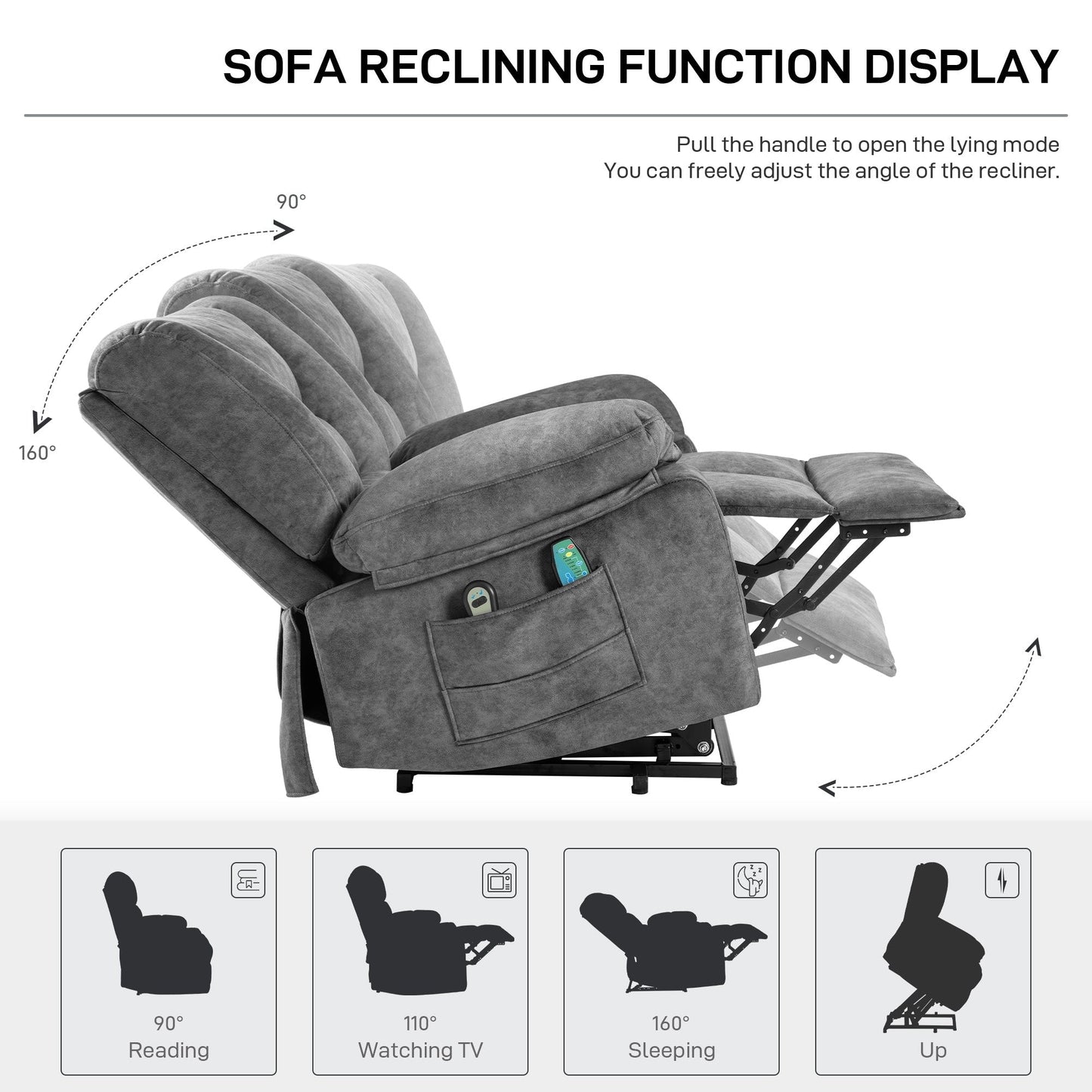 Senior-Friendly Power Lift Recliner with Multi-Mode Massage, Lumbar Heat, Adjustable Positions, and Quick Assembly