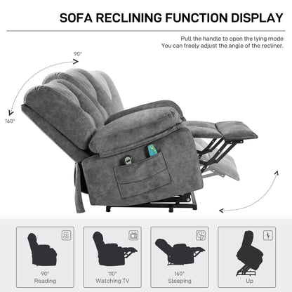 Senior-Friendly Power Lift Recliner with Multi-Mode Massage, Lumbar Heat, Adjustable Positions, and Quick Assembly