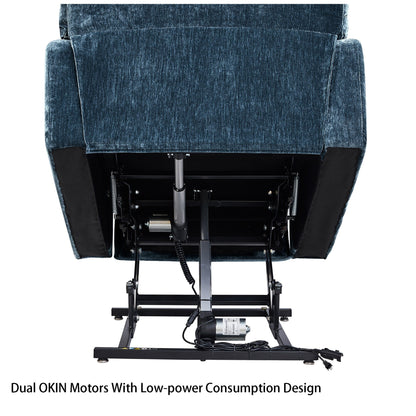 Senior Power Lift Recliner with Dual OKIN Motors, Infinite Recline, 8-Point Massage, and Separate Heating Control