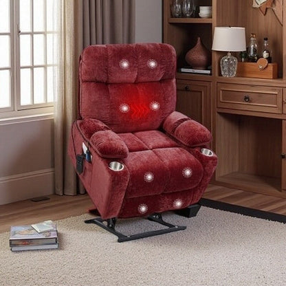 Senior Power Lift Recliner with Dual OKIN Motors, Infinite Recline, 8-Point Massage, and Separate Heating Control